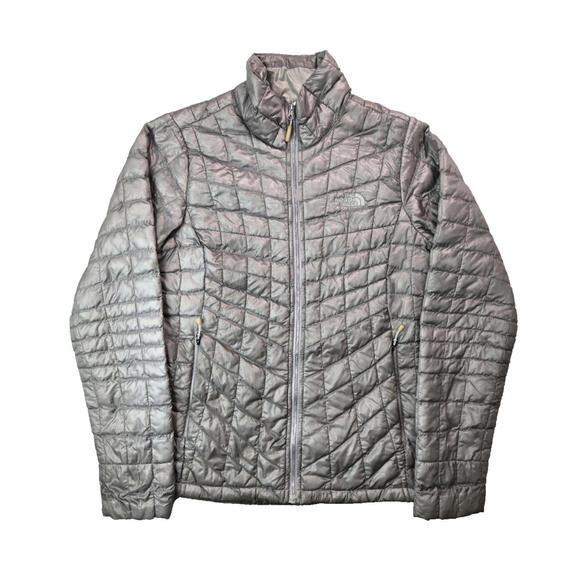 North Face Thermoball Silver Quilted Puffer Jacket Womens Size Small S - Picture 1 of 8